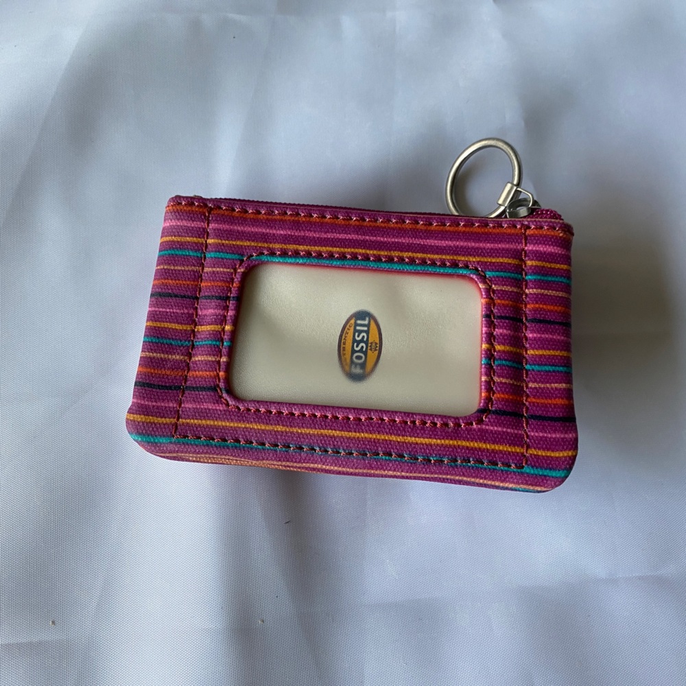 Fossil authentic colorful keyper key coin wallet NWT